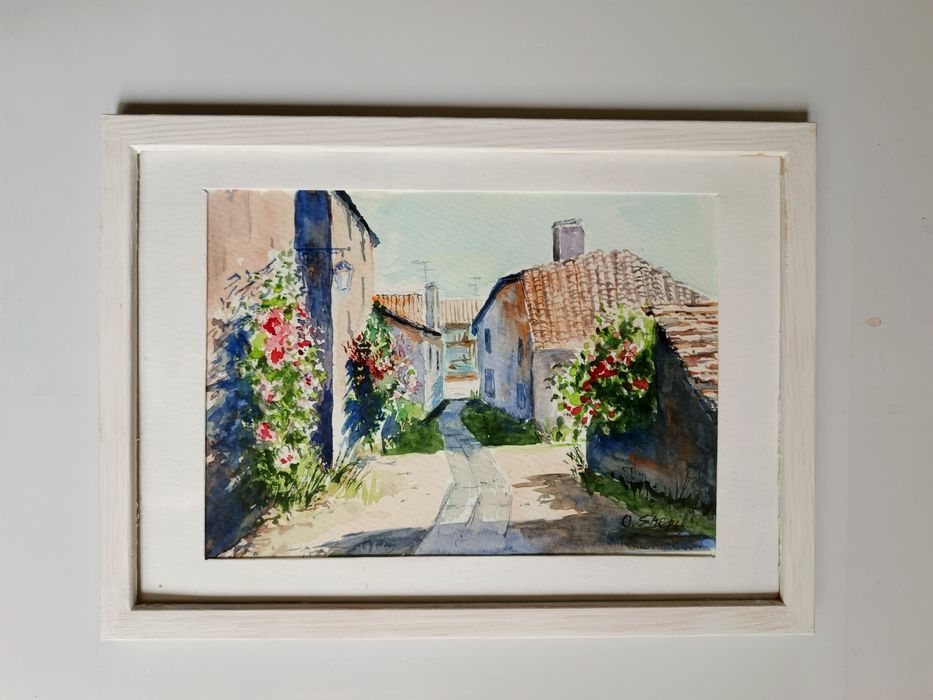 Оригінальна акварель "Вулиця під Південним Сонцем"