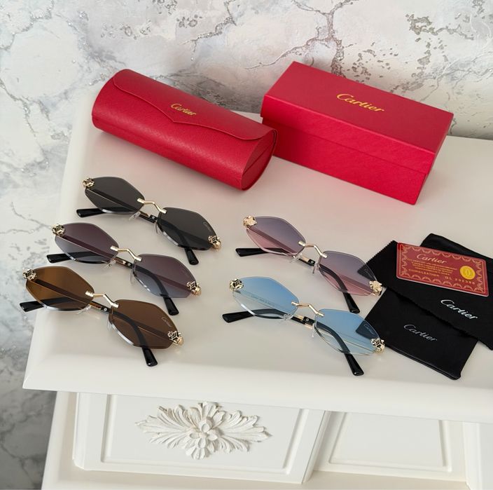 Солнцезащитные очки cartier полный комплект ромб
