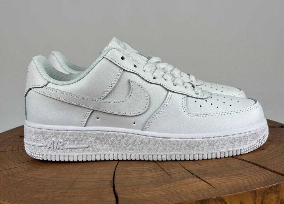 Кросівки Nike Air Force 1 low Classic White білі найк аеір аір форс класичні білі низькі НОВІ 36-45 ШКІРА