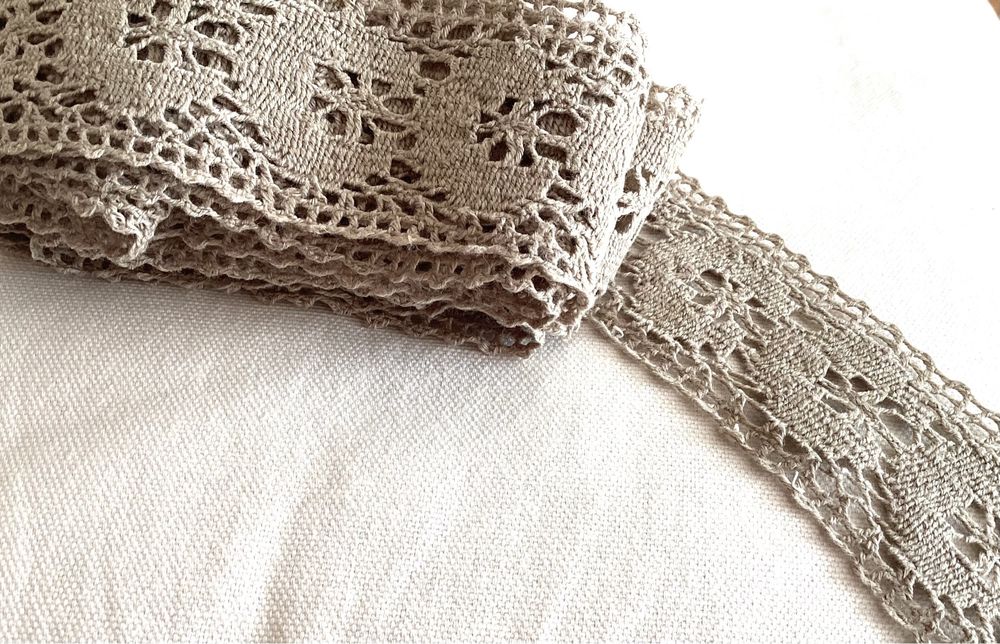 Koronka bawełniana szara