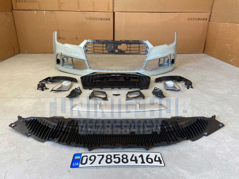 передний бампер Audi A7 4G8 (2014-2017) RS ауди а7 решетка радиатора