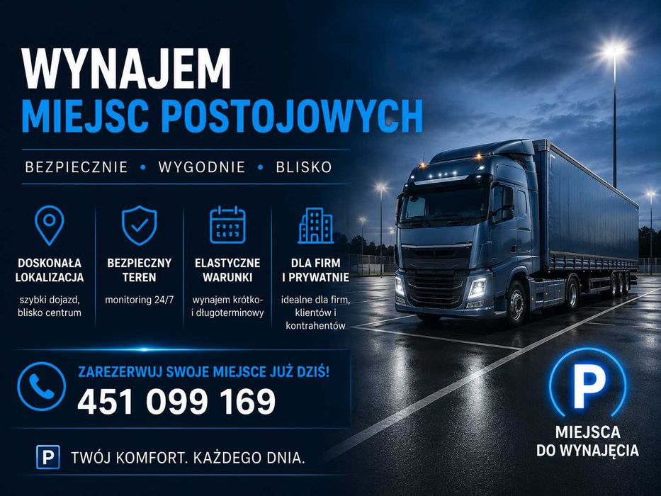 miejsca parkingowe dla tirów |wynajem| Nowy Dwór Mazowiecki
