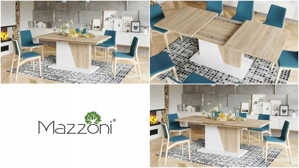 NOBLE NOIR różne kolory STÓŁ ROZKŁADANY do 218 cm! Mazzoni