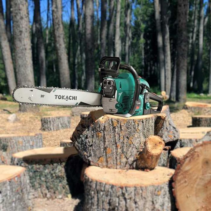 ZESTAW Mocna Piła Spalinowa Pilarka łańcuchowa 5,7KM do drewna 58cm3