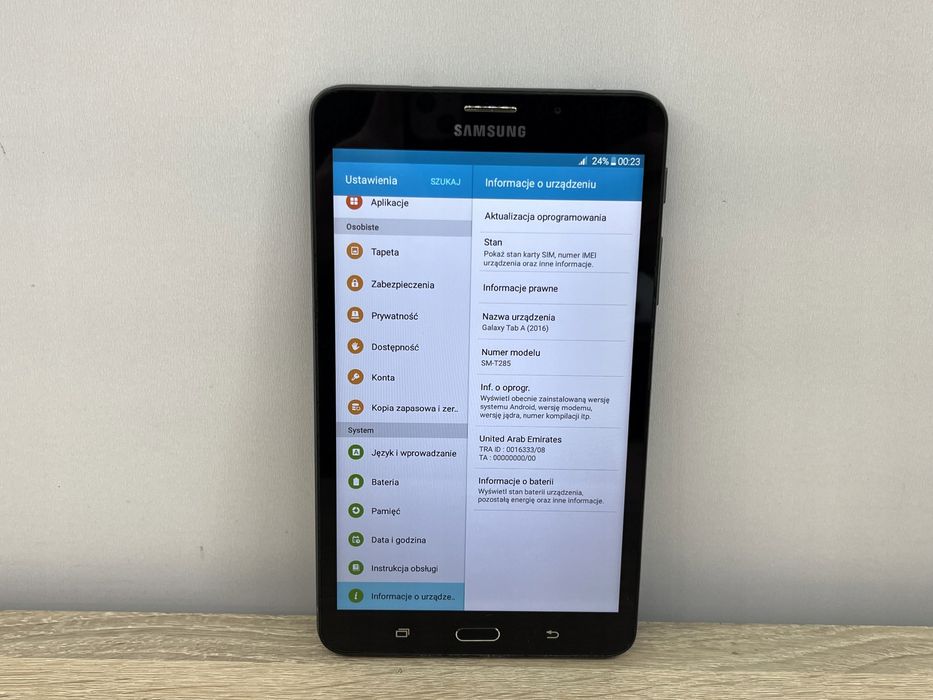 Tablet samsung galaxy sm-t285