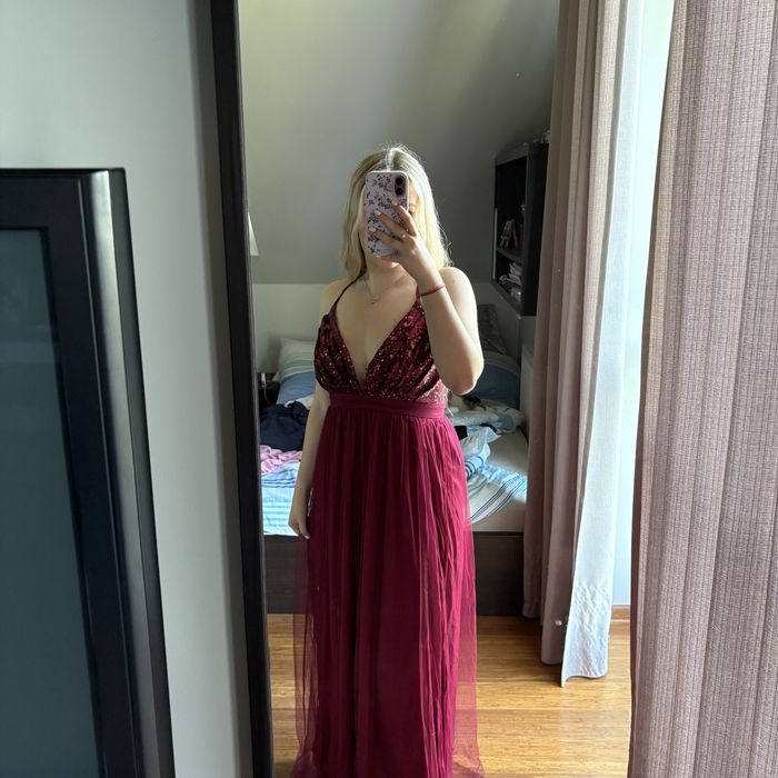 bordowa sukienka nowa