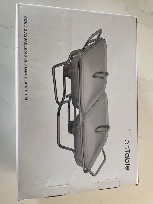 Conjunto 2 Assadeiras Retangulares em vidro resistente ao calor 1,5L