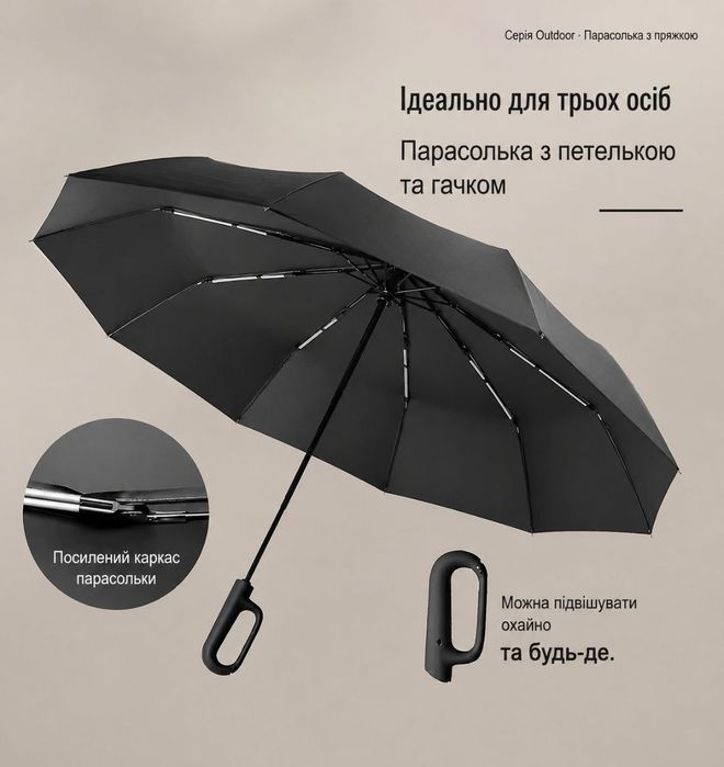 Зонтик автомат с большим куполом  125 см