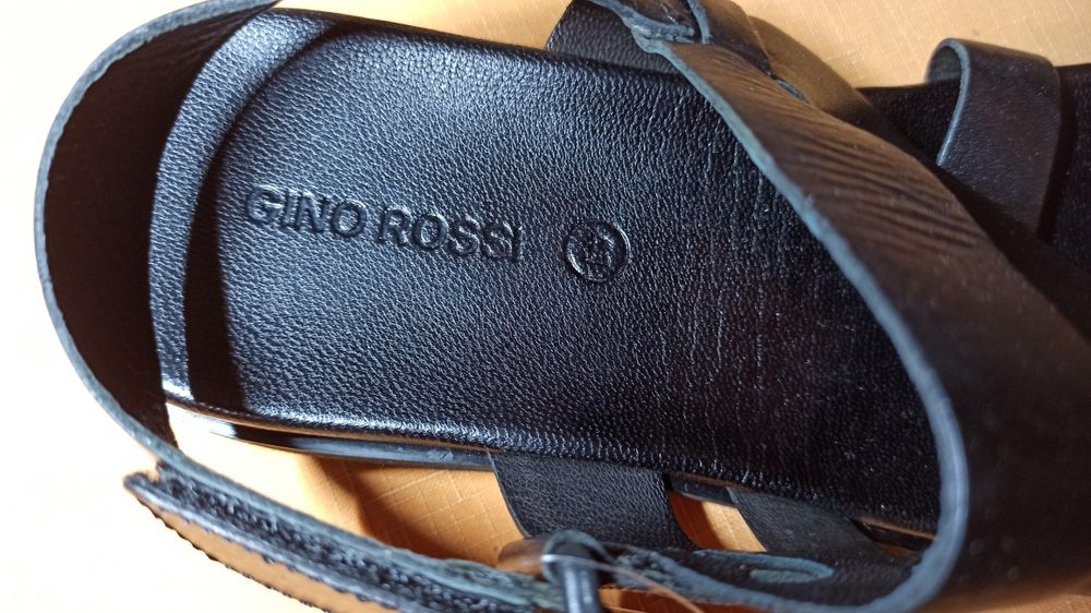 GINO ROSSI 41 skórzane sandały damskie Black exclusive edition