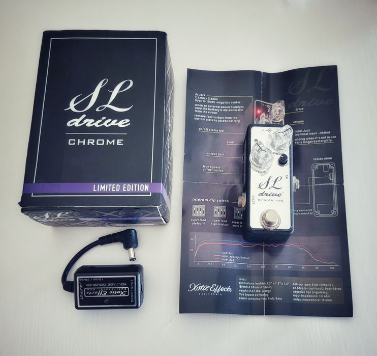 Pedal de Guitarra Xotic SL Drive Ltd Edition Chrome c/ Voltage Doubler