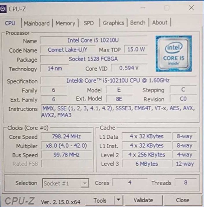 Lenovo ThinkPad E15 15.6" i5-10210U 8GB 256GB SSD W10 Pro - 20RD001FPG
