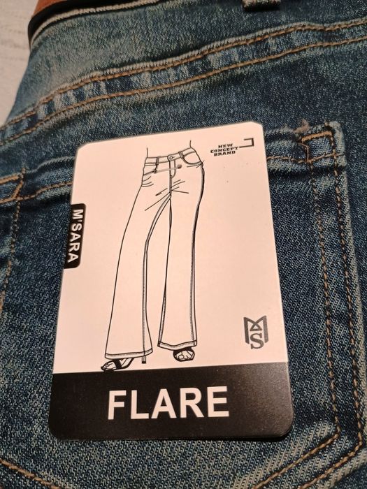 r.M/38 M.SARA damskie dżinsy Flare-dzwony
