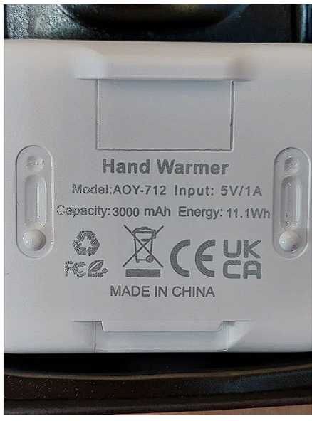 Акумуляторні грілки для рук Hand Warmer,  модель AOY-712, 2 шт
