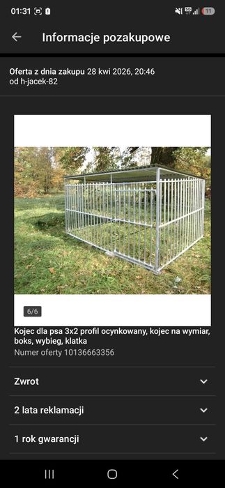 Kojec dla psa 3×2