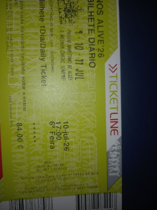 Bilhete NOS ALIVE dia 10