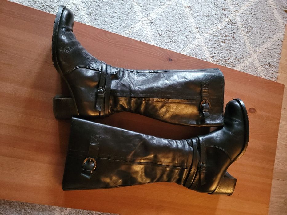 Skórzane kozaki Prima Moda