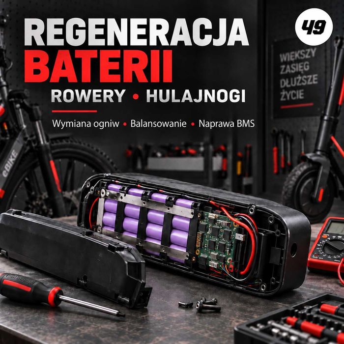 Regeneracja baterii rowerów i hulajnóg – wymiana ogniw / BMS / poprawa sprawności i zasięgu