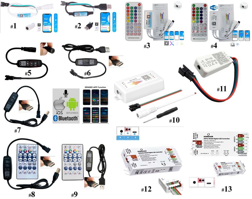 SP611E Bluetooth контролер, драйвер адресної стрічки/ SP107E Wi-Fi