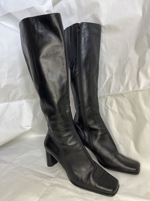 Чорні шкіряні чоботи  труби Італія Maripe 39