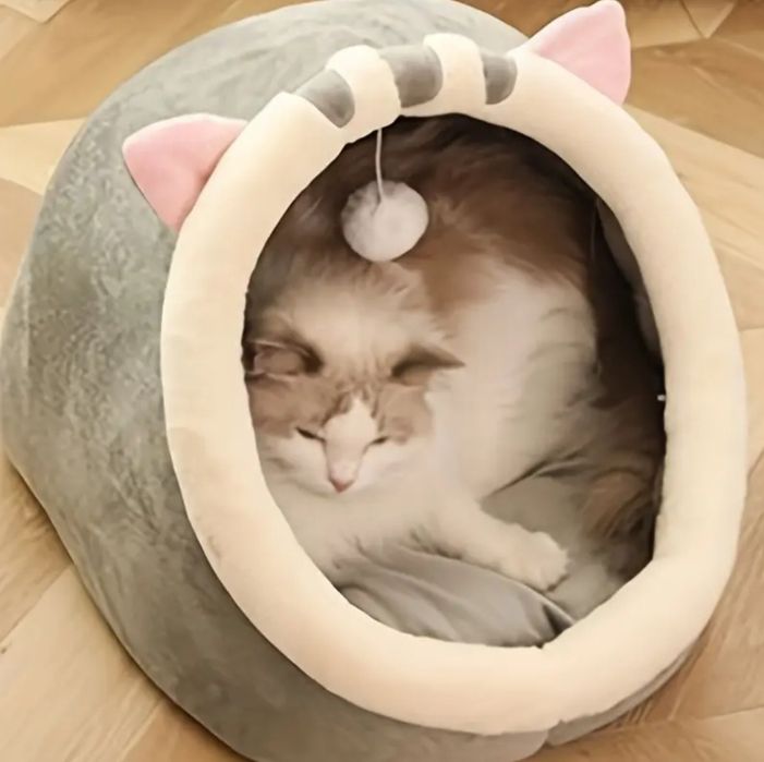 Великий м'який будиночок для котів із внутрішньою подушкою
