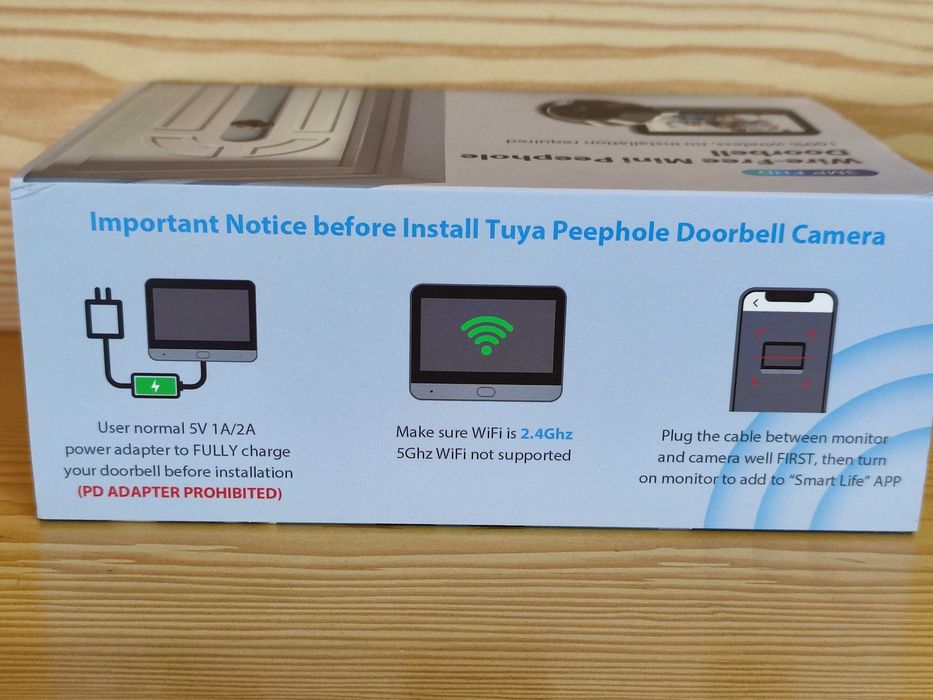 Câmera para porta inteligente sem fio 2.4g wifi  1080p segurança