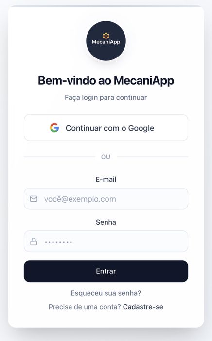 Aplicacão Mecaniapp para facilitar as oficinas