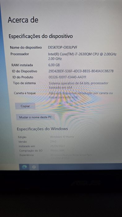 Portátil Asus N53S – i7 | GTX 540M | 6GB RAM | 600GB HDD | 15.6" HD