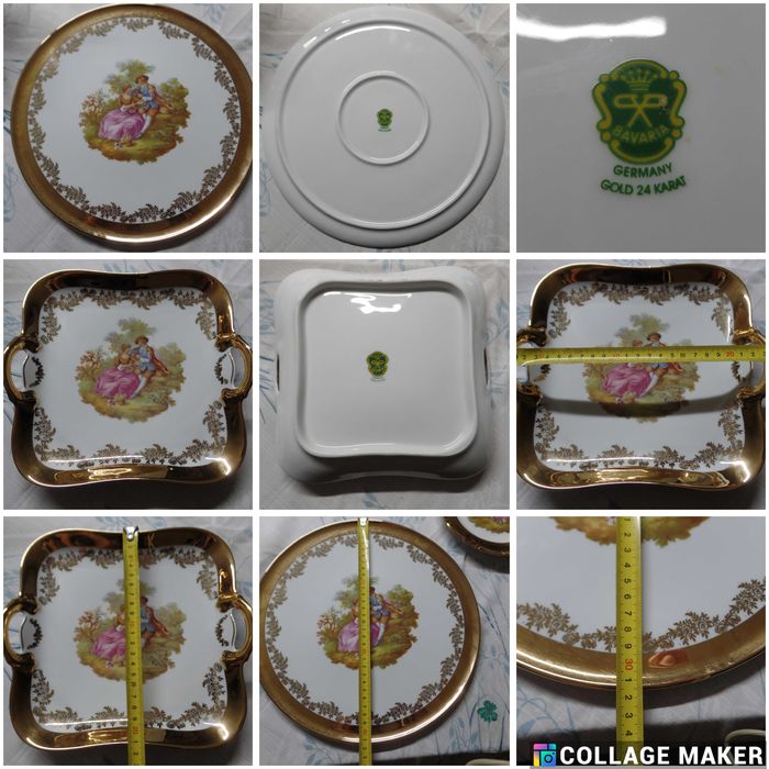 Conjunto Serviço Germany Gold 22Krt Bavaria excelente estado (907)