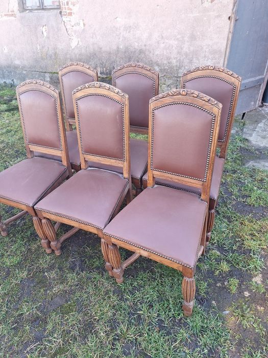 6 krzesła dębowe stylowe różne