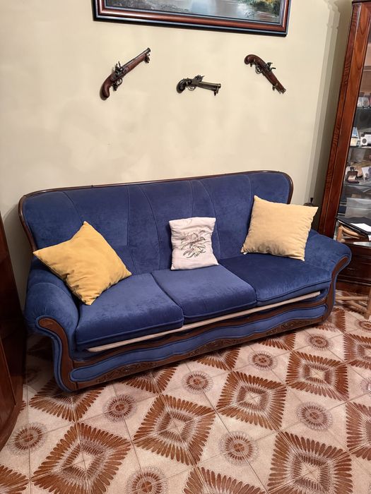 Conjunto de sofa/cama e 2x peltrona