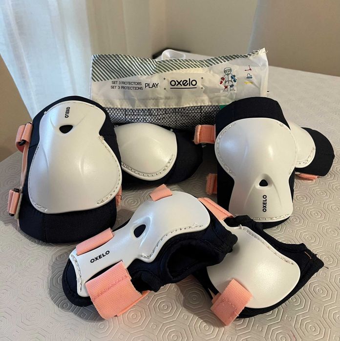 Patins Oxelo Criança Rosa + Proteções + Capacete