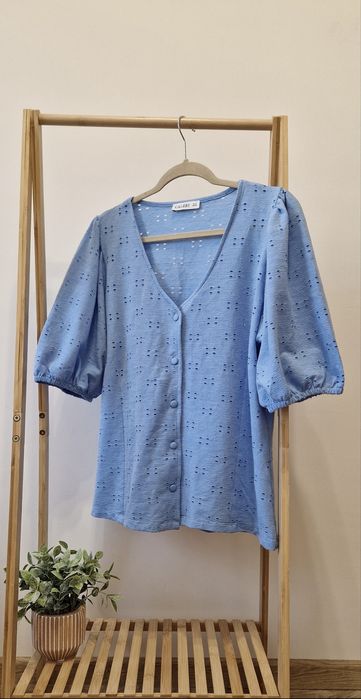 Bluzka z dzianiny z ażurowym wzorem Gallery rozmiar 46 (3XL)