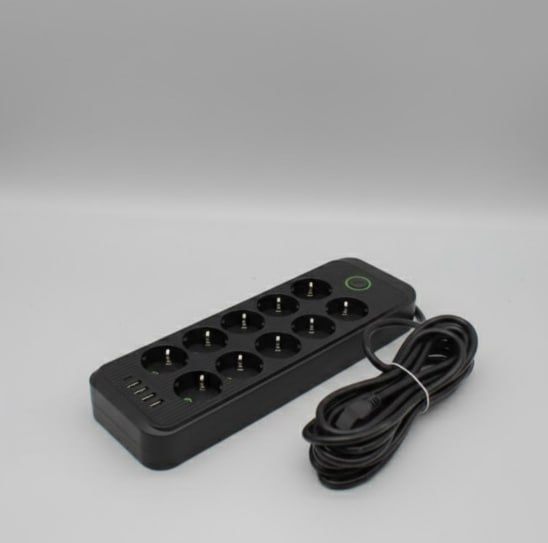 Мережевий фільтр Подовжувач електричний 10 розеток Подовжувач 5м з USB