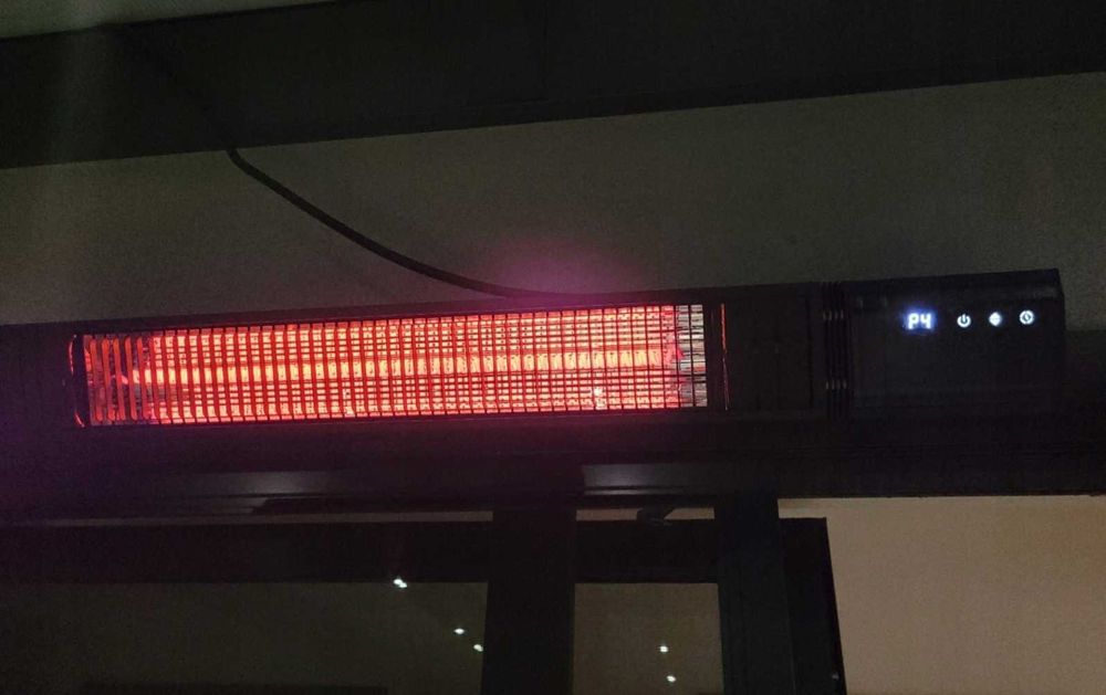 NOWY Promiennik Czasowy Podczerwieni Wiszący 2.5kW LED IP65 Pilot Zasięg 5m
