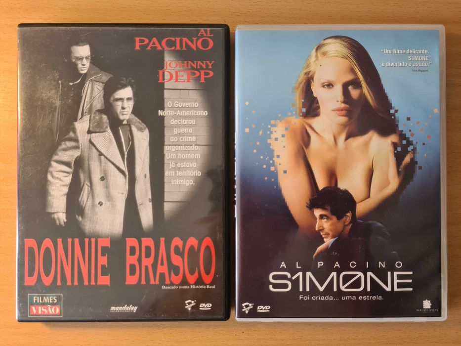 2 filmes em DVD com Al Pacino: "Donnie Brasco" e " S1mone"
