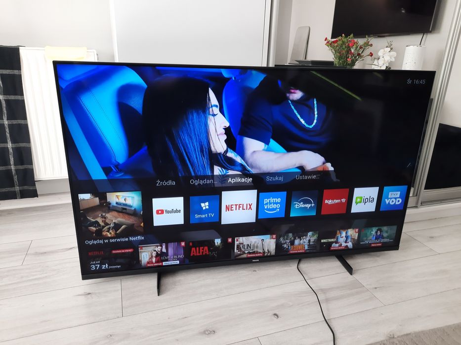 telewizor 2 letni PHILIPS 55 cali 4K UHD smart WiFi Bezramkowy