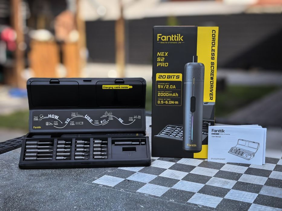 Акумуляторний шуруповерт  Fanttik S2 Pro 3.7V з набором біт, 7 рівнів крутного моменту, для меблів та ремонту