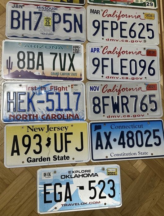 Автомобільні номера США, Атономера США  металеві оригінал