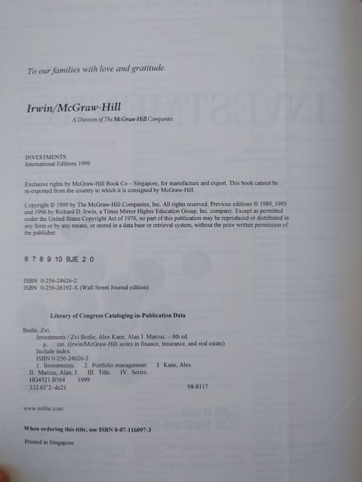 Investments fourth edition Bodie, Kane & Marcus