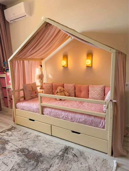 Ліжко дитяче двоповерхове монтессорі двухэтажная кровать матрас