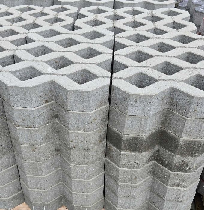 Bloczki betonowe ażur szary 40x60 cm – 70 sztuk
