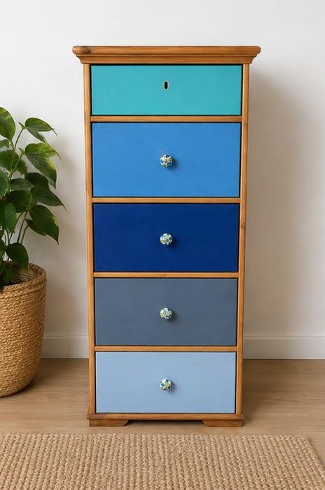 Komoda z litej sosny 5 szuflad | drewno | styl skandynawski / vintage IKEA