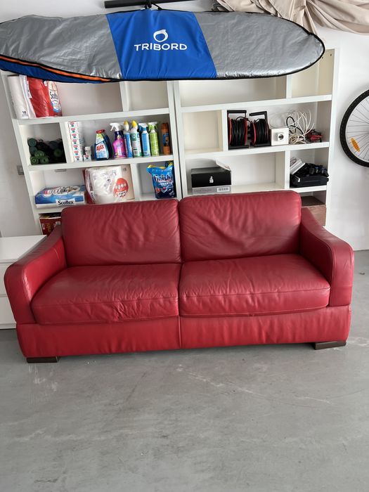 Sofá-cama Divani Divani em pele 3 lugares