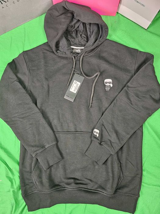 Bluza męska karl lagerfeld premium czarna OUTLET  z kapturem