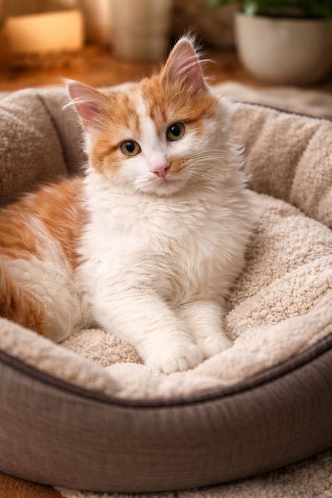 Пушистый бело-рыжий котёнок мальчик ищет дом! Котята в хорошие руки!