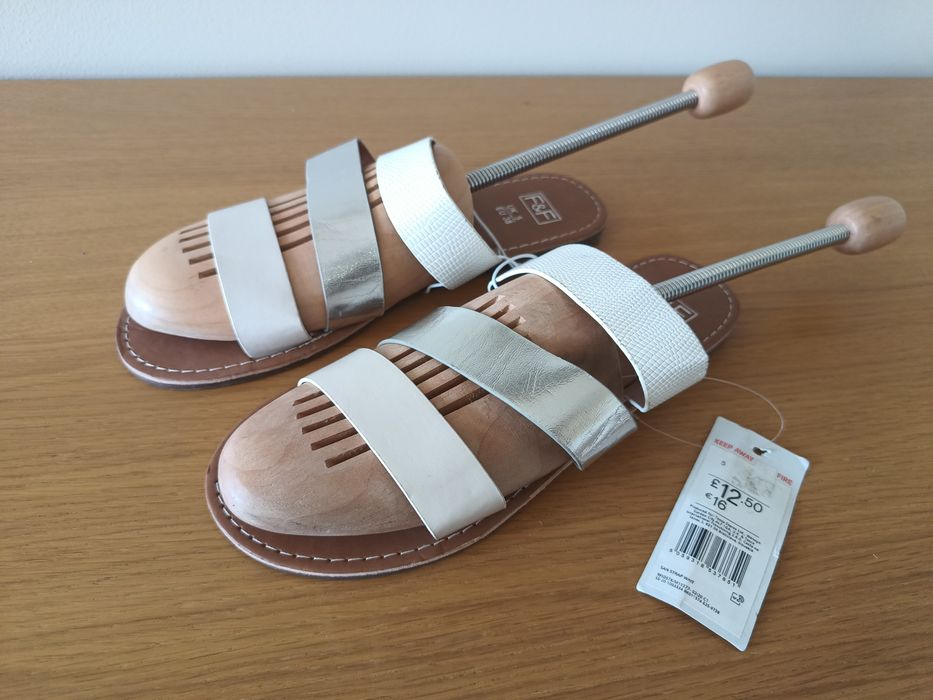 Klapki damskie roz. 38 super stan F&F na 3 paski letnie buty
