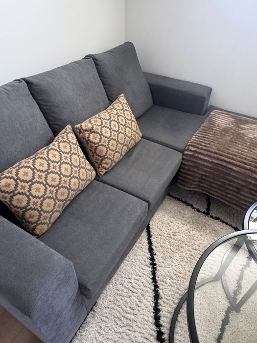 Sofá chaise longue de 3 lugares