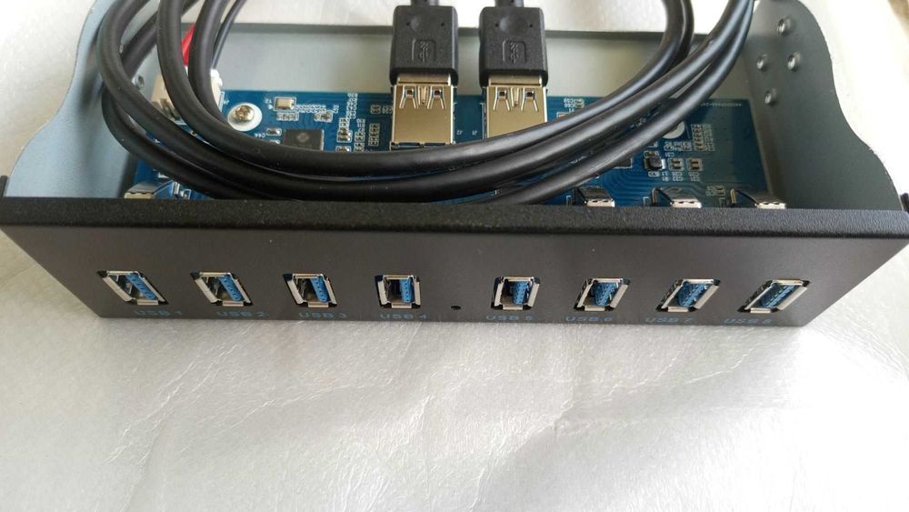 USB 3.0 х 8 портов HUB концентратор 5,25" передняя панель в корпус ПК