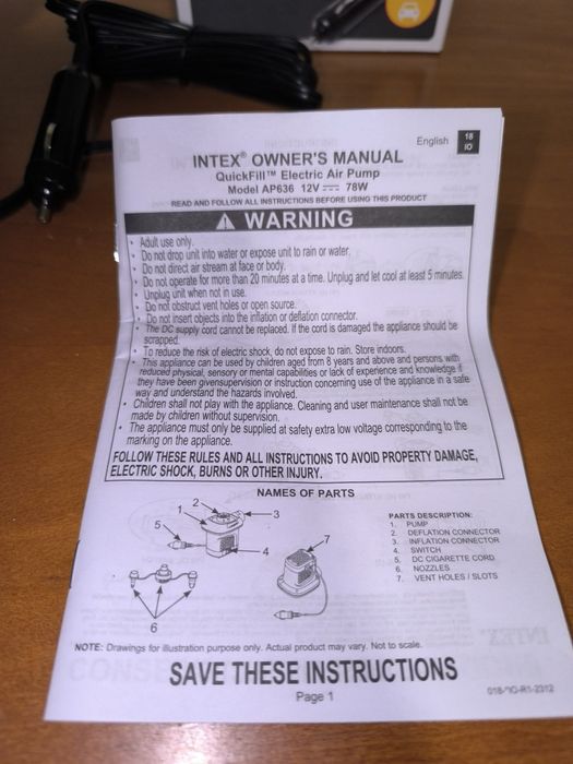 Bomba elétrica para carro da Intex