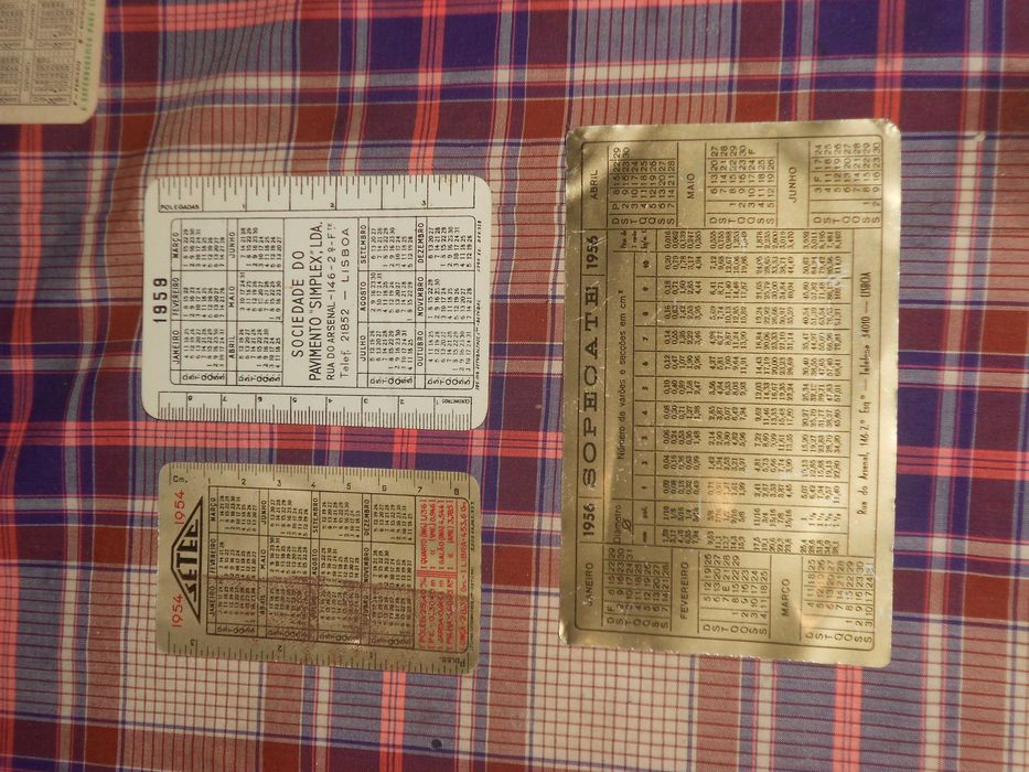 Calendarios bolso antigos coleccao anos 50, 60 e 70